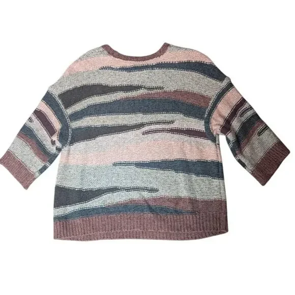 J. JILL knit chunky crew neck sweater-Pure Jill collection Size Med. 3/4 sleeve - Picture 5 of 7